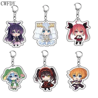 Móc khóa Anime Date A Live Keychain Yoshino Yatogami Tohka Tokisaki Kurumi Acrylic Phụ kiện trang trí chibi cute