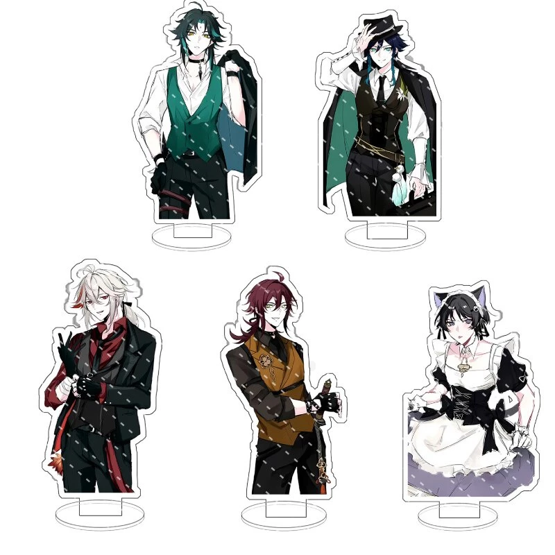 Mô hình Standee Genshin Impact Deacon Maid Xiao Kazuha Venti Heizou Scaramouche Anime decor góc học tập để bàn 15cm