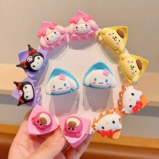 SANRIO Set 6 Kẹp Tóc Nhỏ Hình Cá Mập Tam Giác Dễ Thương Cho Bé Gái kuromi my melody cinnamoroll hellokitty