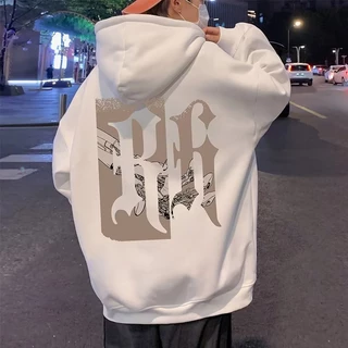 Áo hoodie Tay Dài Dáng Rộng In Chữ Phong Cách Âu Mỹ Cổ Điển Thời Trang Cho Nam coup size m-5xl