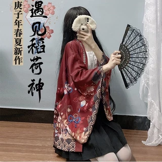 Áo Khoác kimono In Họa Tiết Phong Cách Nhật Bản Thời Trang Đi Biển Mùa Hè Cho Nữ