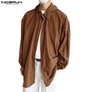 Incerun Áo Hoodie Tay Dài Siêu Nhẹ Thời Trang Cho Nam Giới