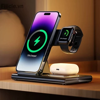 Đế Sạc Nhanh Không Dây 3 Trong 1 Cho iPhone Apple Watch