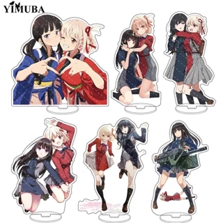 Mô hình Standee Cute GL Anime Lycoris Recoil Nishikigi Chisato Inoue Takina để bàn tượng nhựa acrylic trong suốt