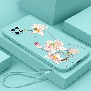 ốp lưng oppo a15 a15s Ốp Điện Thoại tpu Viền Thẳng Chống Rơi Thời Trang Và Xinh Xắn Kèm Dây Đeo Cho oppo a15 a15s