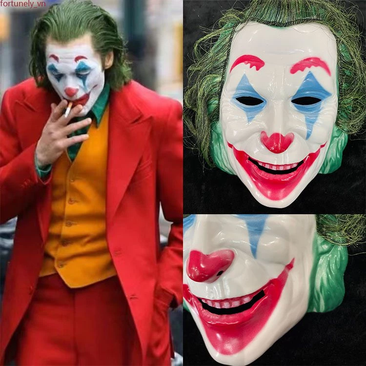 [Sẵn sàng] Mặt nạ Joker kinh dị Halloween Mặt nạ chú hề đáng sợ Cosplay Mũ bảo hiểm chú hề đáng sợ Lễ hội hóa trang Đạo cụ trang phục dự tiệc
