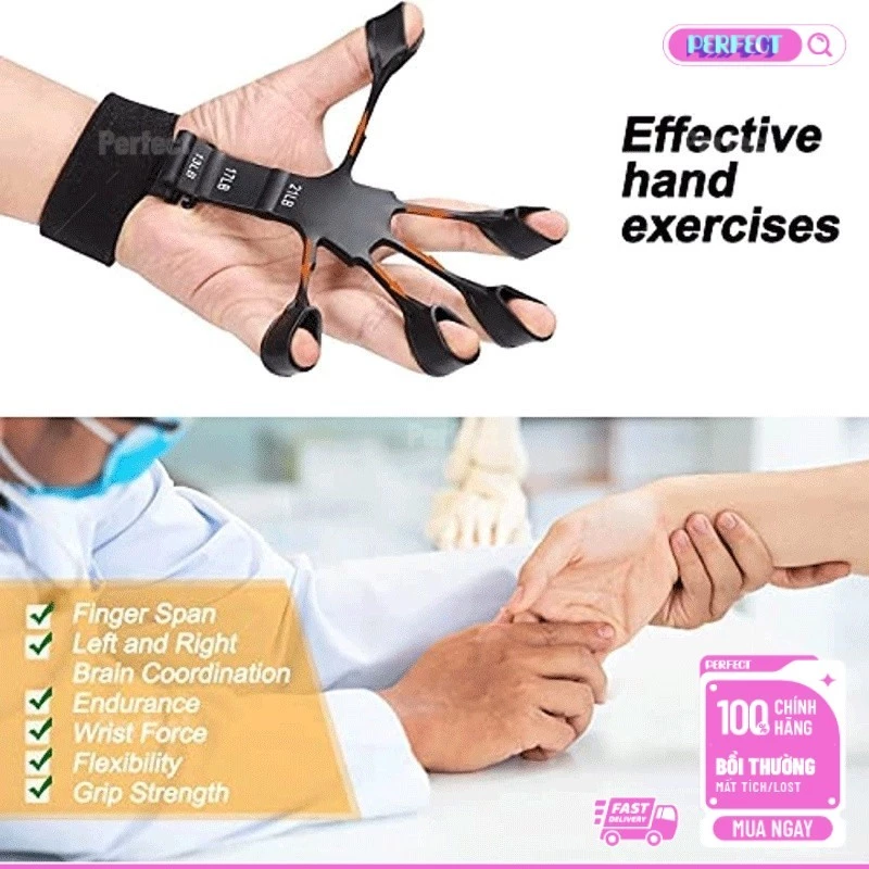 👍👍👍Set 2 Dụng Cụ Luyện Tập Ngón Tay Bằng Silicone Với 6 Mức Độ Kháng Lực Tiện Dụng GRIPOW