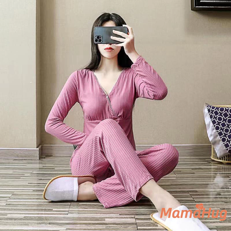 2026 Bộ Đồ Ngủ Bà Bầu Mùa Hè Mỏng Điều Dưỡng Đồ Ngủ Sau Sinh Loungewear Quần Áo Cho Con Bú Trang Phục Mang Thai Bệnh Viện Mùa Thu Mặc Nhà Ăn Trang Phục Thường Ngày Cho Các Bà Mẹ Mới​