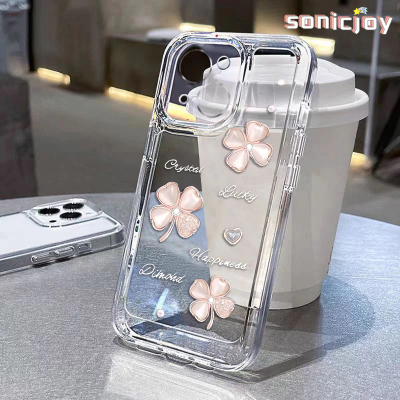 Ốp Điện Thoại Hoa Thích Hợp Cho IPhone 11 12 13 14 15 16 Pro Max X XR XS Max 7Plus 8Plus Ốp Silicon Trong Suốt Thời Trang-SY