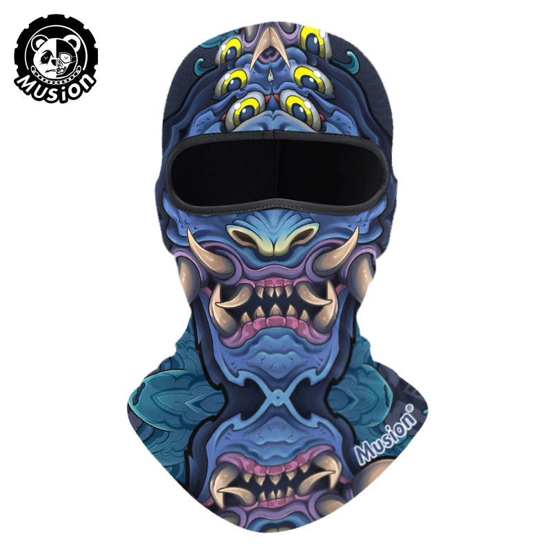 Musion Original Devil Yaksha Balaclava Đi xe đạp Full Face Mask Skull Chống nắng Xe đạp Balaclava Chống bụi Rider Mũ đội đầu cho cưỡi ngựa ngoài trời