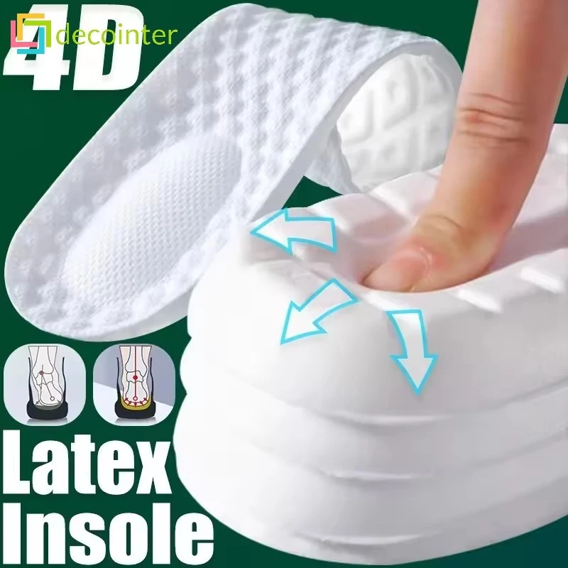 1 đôi đế thể thao cao su thoải mái thoáng khí / miếng lót giày khử mùi hấp thụ sốc đàn hồi cao