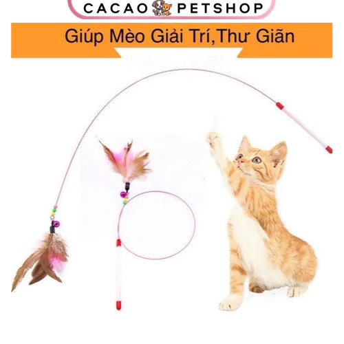 Cần câu mèo đồ chơi cho mèo đồ chơi tương tác với thú cưng - Cacao