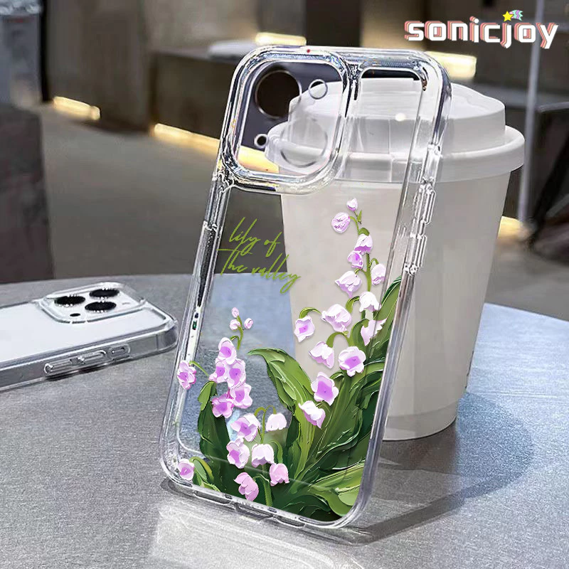 Ốp lưng lily Tím Của Thung Lũng Thích Hợp Cho IPhone 11 12 13 14 15 16 Pro Max X XR XS Max 7Plus 8Plus Ốp Silicon Trong Suốt Thời Trang-SY
