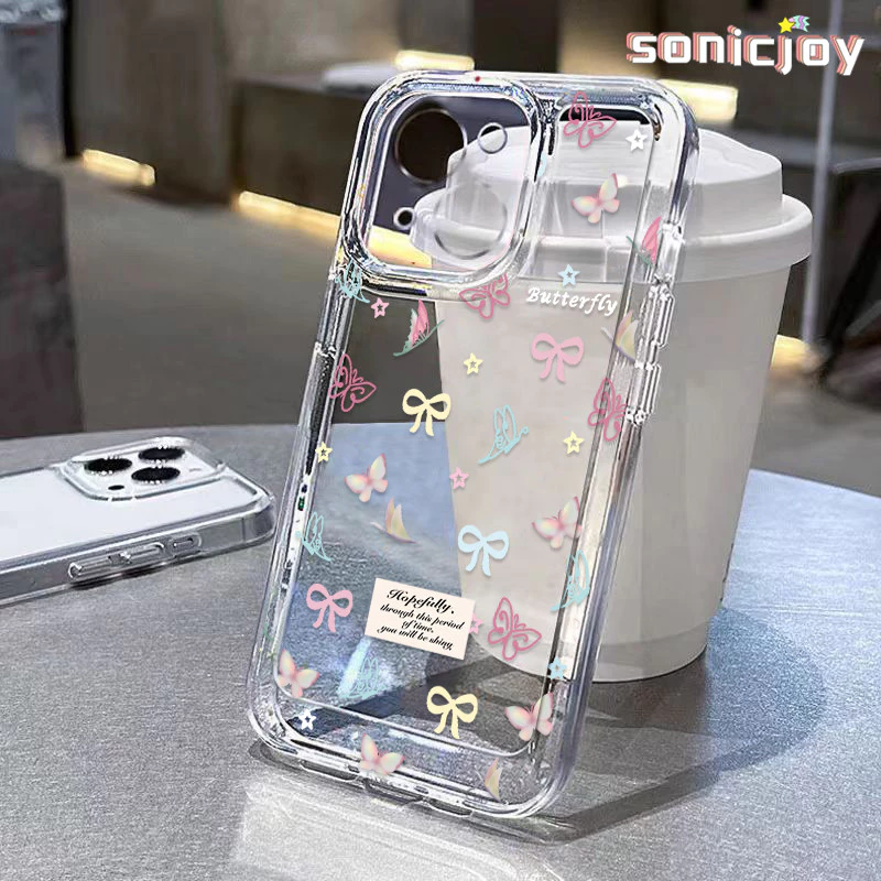 Ốp lưng Dream butterfly Thích Hợp Cho IPhone 11 12 13 14 15 16 Pro Max X XR XS Max 7Plus 8Plus Ốp Silicon Trong Suốt Thời Trang-SY