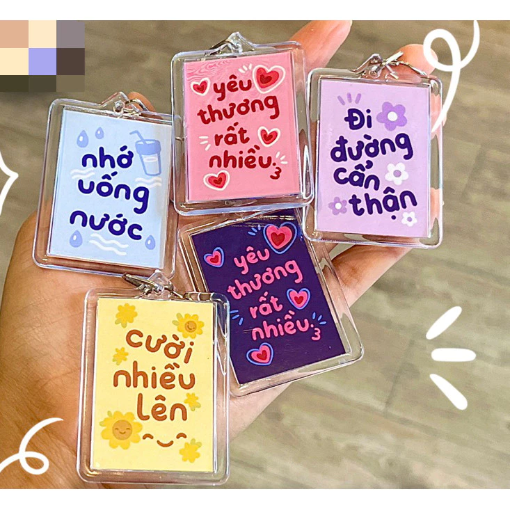 Siêu rẻ Móc khoá lời nhắn nhủ yêu thương treo cặp sách, chìa khoá nlp CÓ LỚP Seal TRONG