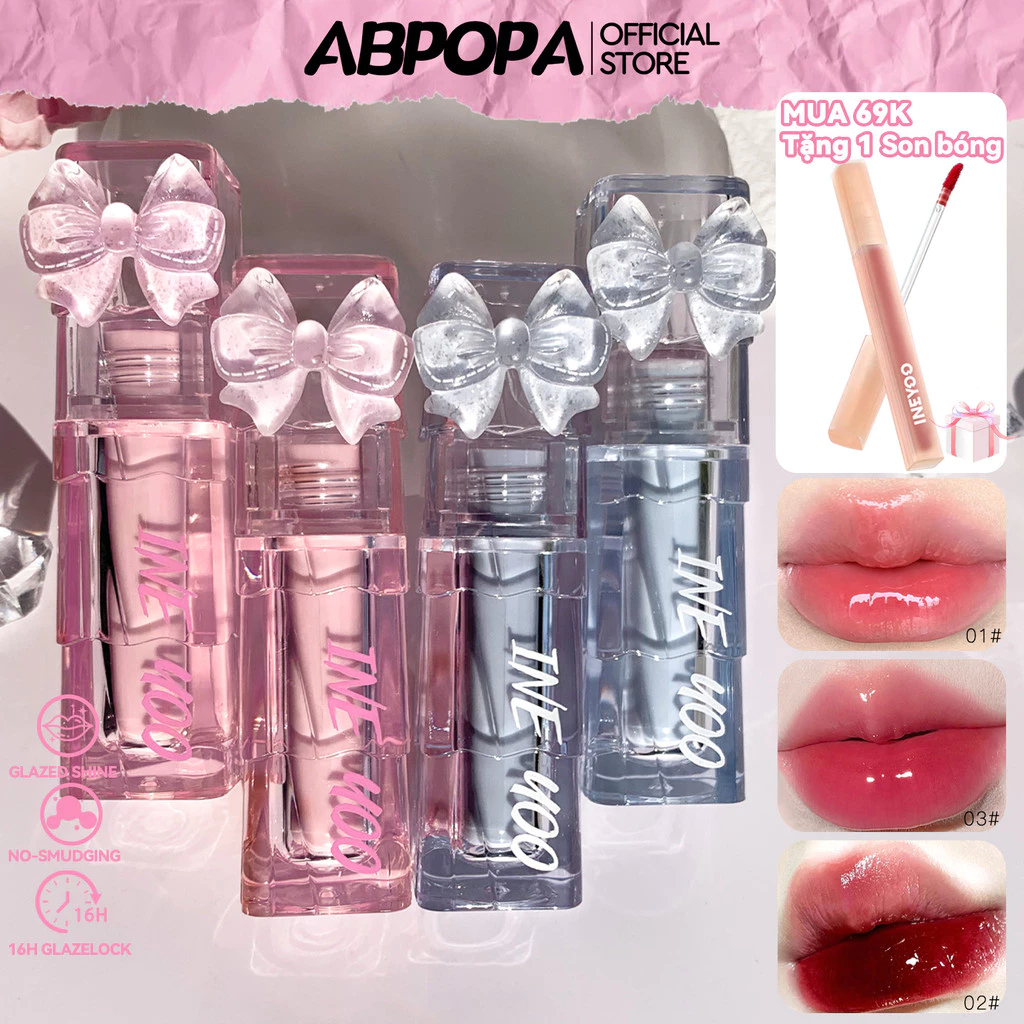 ABPOPA Ineyoo Son Bóng Dưỡng Ẩm Hương Trái Cây 3D Lâu Trôi Tiện Dụng son nội địa trung