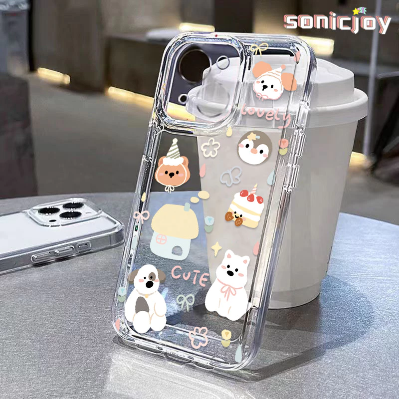 Ốp lưng TK Bánh Tây Nguyên Chó Con Thích Hợp Cho IPhone 11 12 13 14 15 16 Pro Max X XR XS Max 7Plus 8Plus Ốp Silicon Trong Suốt Thời Trang-SY
