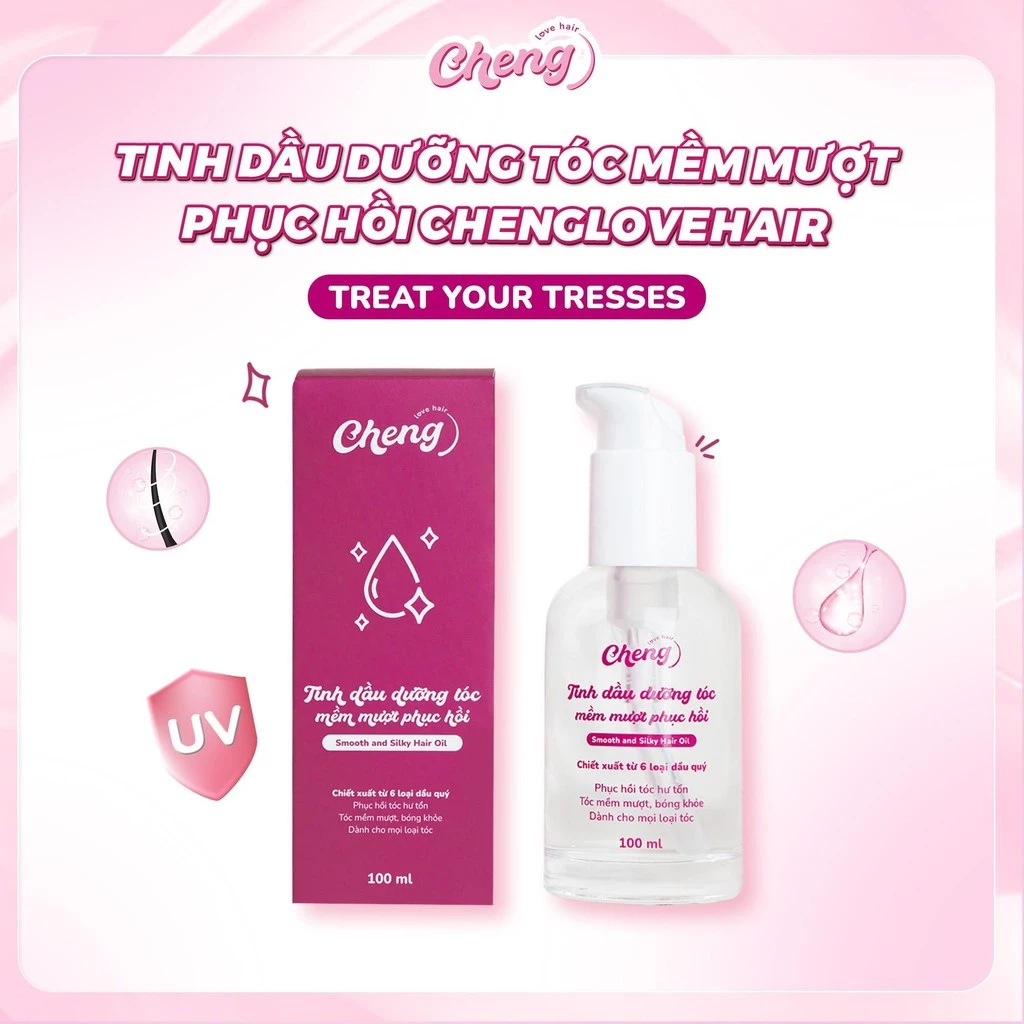 Tinh dầu dưỡng tóc mềm mượt phục hồi Chenglovehair | Chenglovehairs
