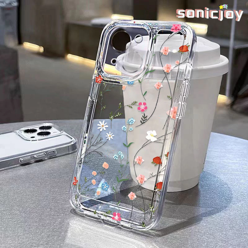 Ốp lưng Hoa Sơn Thích Hợp Cho IPhone 11 12 13 14 15 16 Pro Max X XR XS Max 7Plus 8Plus Ốp Silicon Trong Suốt Thời Trang-SY