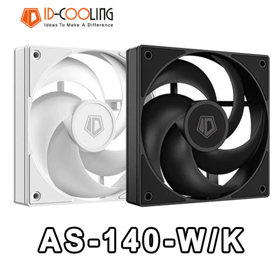 Quạt khung gầm ID-COOLING AS-140-K / W 14CM Giao diện 4PIN Điều khiển nhiệt độ Tản nhiệt thích hợp cho tản nhiệt làm mát bằng nước CPU