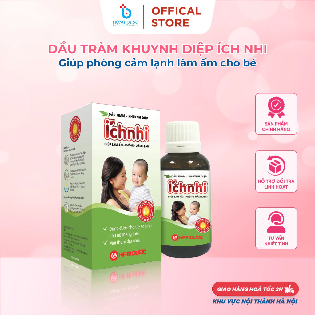 Dầu tràm khuynh diệp Ích Nhi giúp phòng cảm lạnh làm ấm an toàn cho trẻ sơ sinh phụ nữ có thai