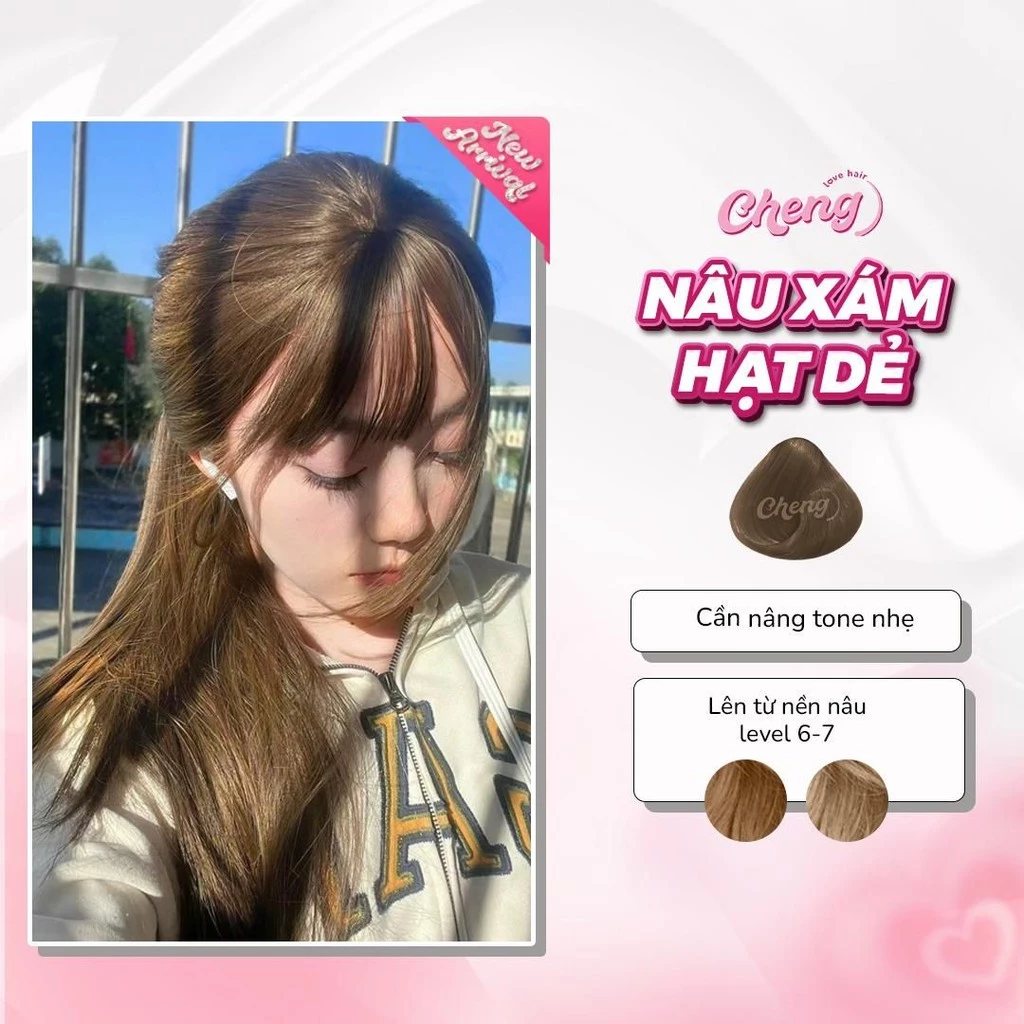 Thuốc Nhuộm Tóc Màu NÂU XÁM HẠT DẺ Không Tẩy | Chenglovehair, Chenglovehairs