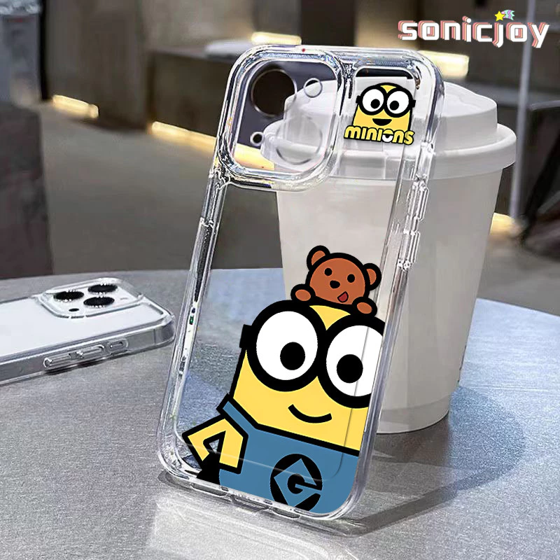Ốp lưng Minions Thích Hợp Cho IPhone 11 12 13 14 15 16 Pro Max X XR XS Max 7Plus 8Plus Ốp Silicon Trong Suốt Thời Trang-SY