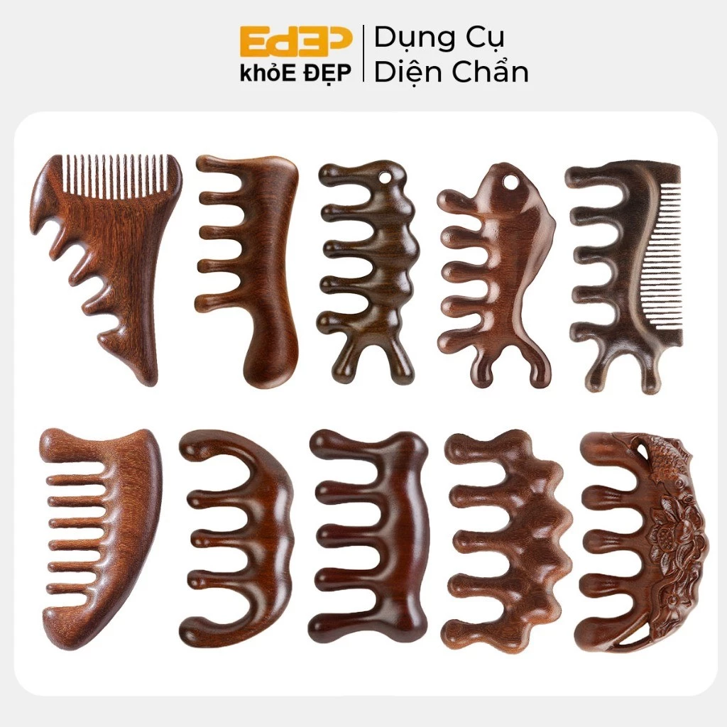 Bộ Lược Massage Giải Pháp Thư Giãn Cổ Vai Gáy Đả Thông Kinh Mạch Dụng Cụ Day Ấn Huyệt Giảm Đau Nhức