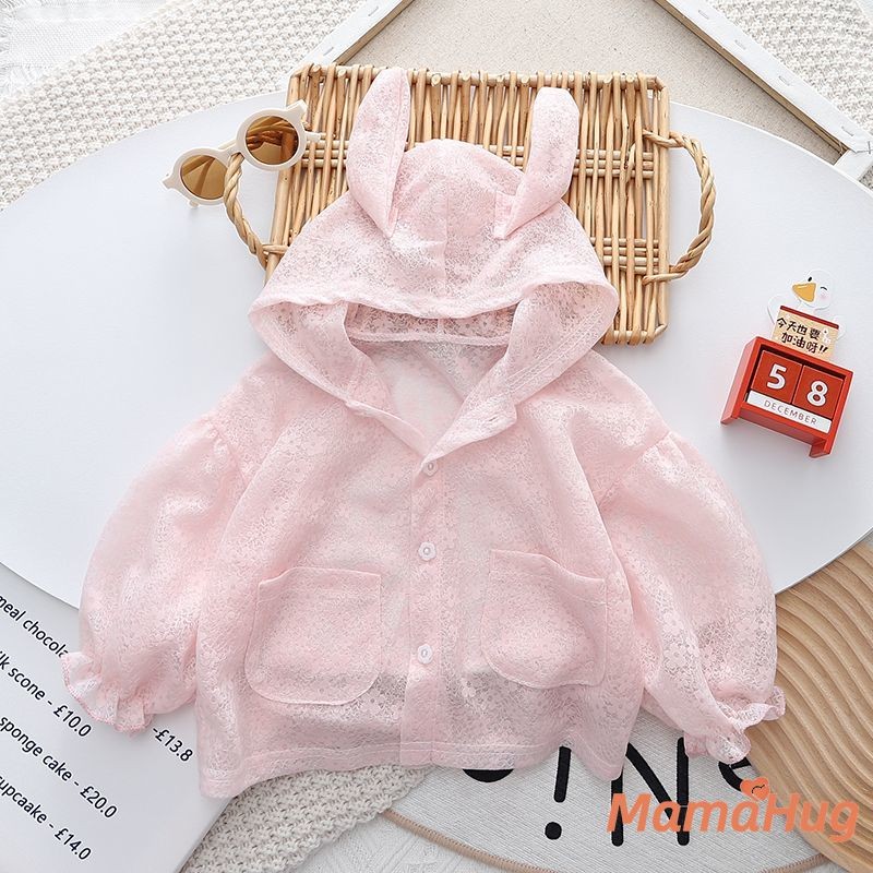 Bé Gái Chống Nắng Quần Áo Bảo Vệ Mùa Hè Mỏng Nhẹ Làm Mát UV Áo Khoác Ngoài Trời Cho Trẻ Sơ Sinh Điều Hòa Không Khí Trang Phục Thường Ngày Ngoài Trời Trong Nhà Sử Dụng Hàng Ngày Quần Áo Trẻ Em Thời Trang