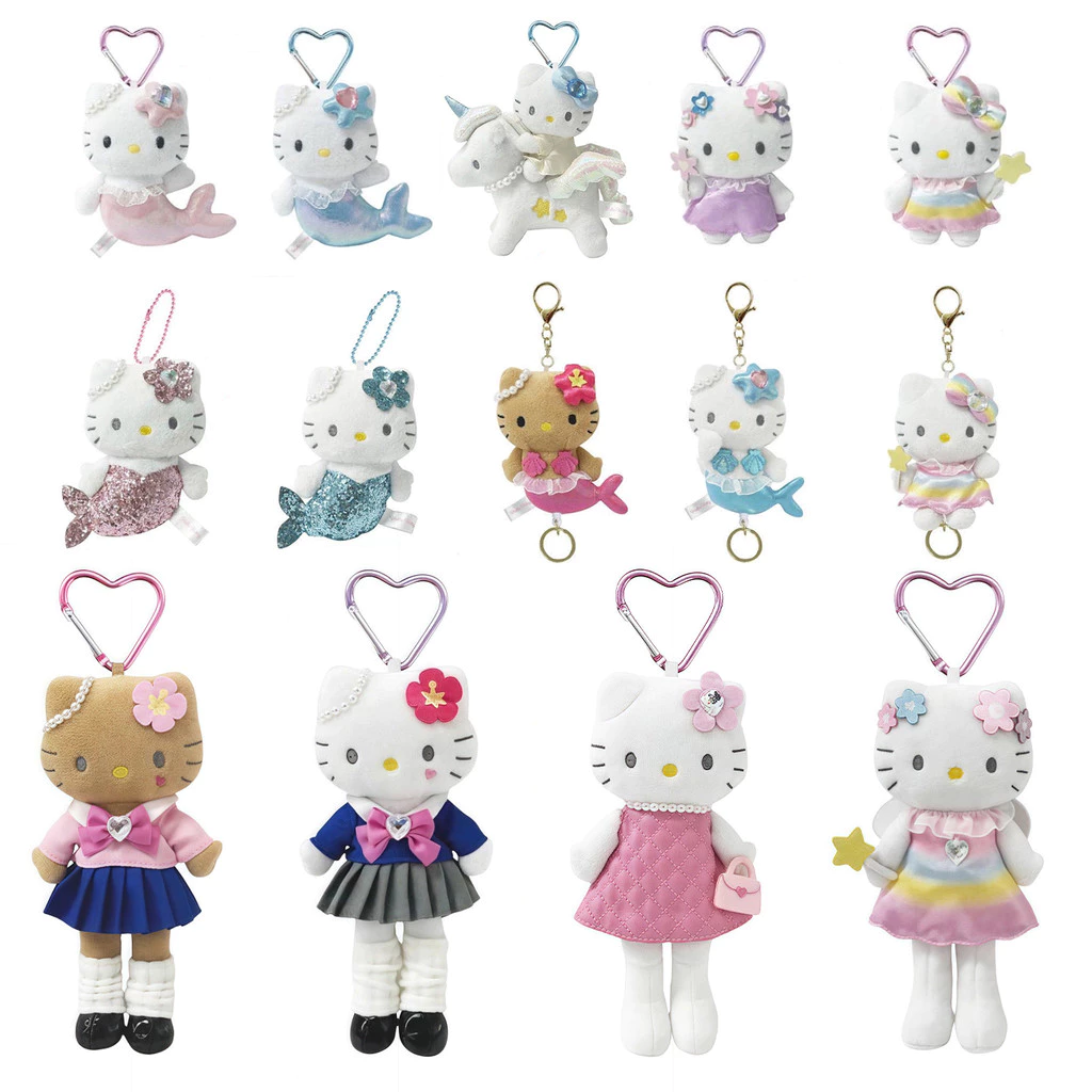 Sanrio Hello Kitty Nàng Tiên Cá Series Sang Trọng Đồ Chơi Dễ Thương KT Sang Trọng Móc Khóa Túi Mặt Dây Chuyền Trẻ Em Quà Tặng