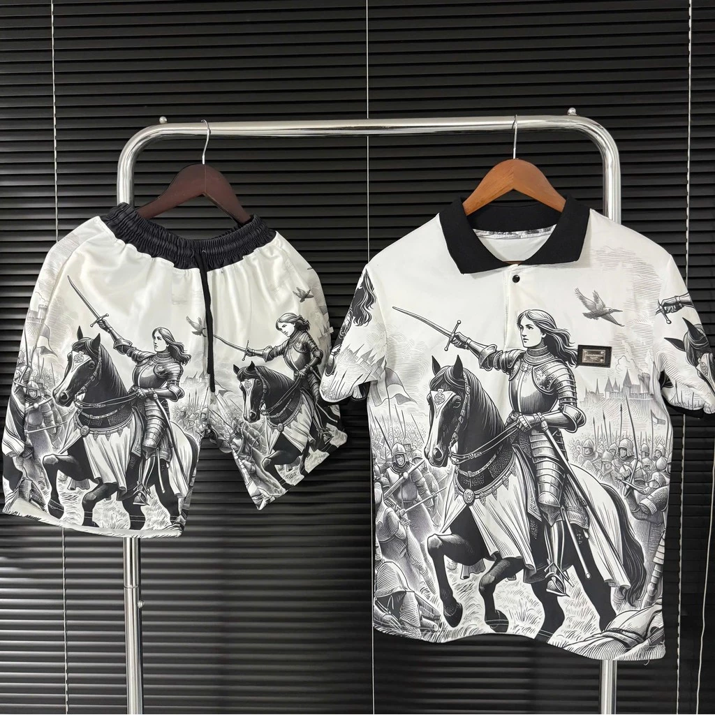 Bộ Quần Áo Polo Đê Gờ Hiệp Sĩ , Logo Kim Loại Nam Menswear Hàng QC 2026