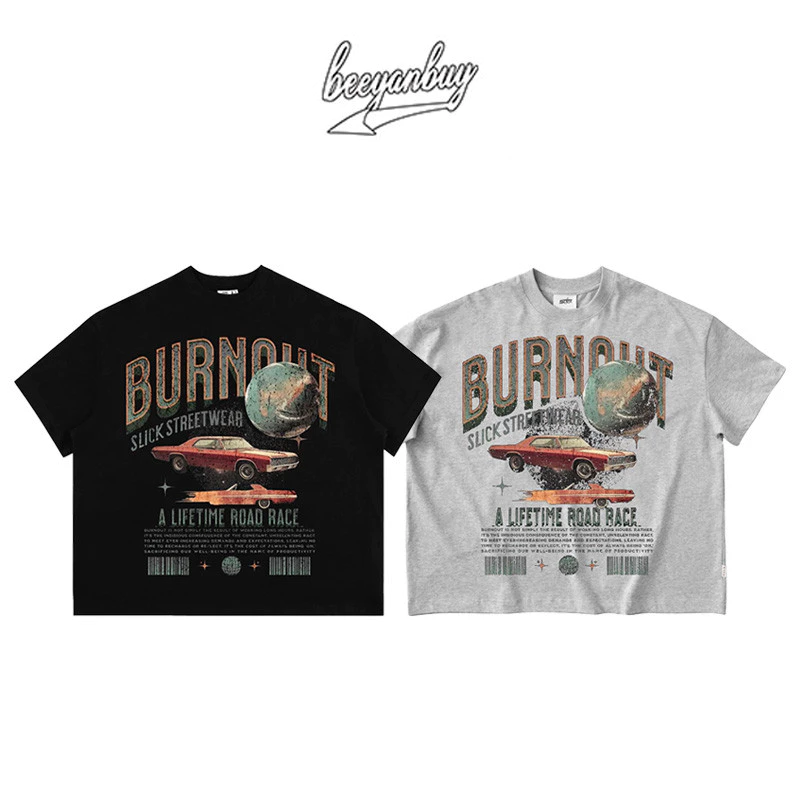 Áo Thun Form Big BURNOUT Cotton 100% áo porsche - Local Brand Beeyanbuy UNISEX