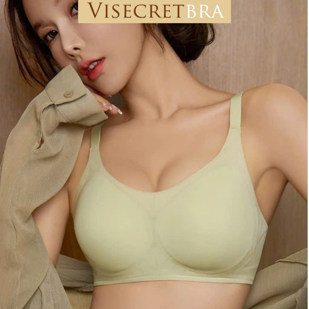 DEAL SAM - 240964 -- VISECRETBRA Áo Lót Áo Ngực Áo Bra Nữ Chất Su Lạnh Mút Mỏng Không Gọng Thoáng Mát Gom Quả Chống Xệ