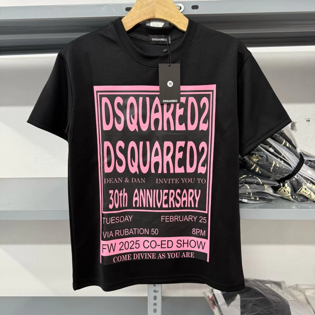 [Có tag] Áo thun D.Ét Chữ Hồng 30th Anniversary Đi Ét Hot Trend Boy Phố 2025. Set bộ áo phông+quần chữ hồng nam nữ hot