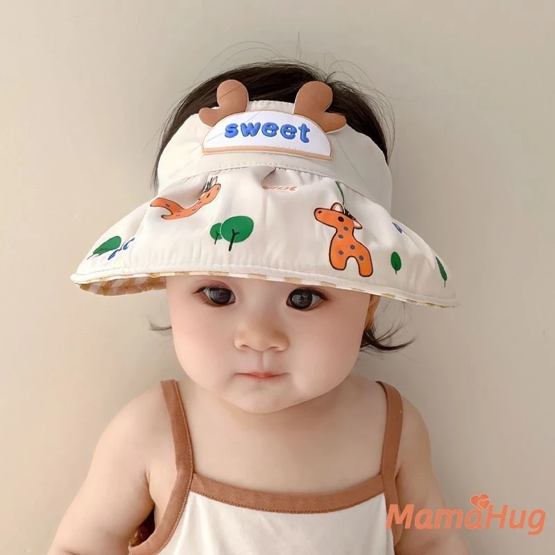 Mùa Hè 2026 Cho Bé Mũ Chống Nắng Dễ Thương Hươu Bảo Vệ Nỉ Mở Tấm Che Thái Có Thể Điều Chỉnh Phong Cách Hàn Quốc Unisex Trẻ Sơ Sinh Tập Đi Hoạt Hình Ngoài Trời Nhà Thờ Lễ Rửa Tội Quà Tặng Chụp Ảnh Chống Đỡ Mũ Đi Biển
