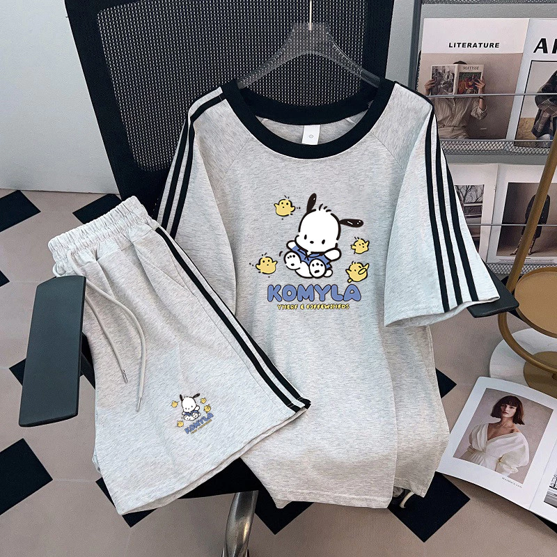 Thời trang mùa hè Bộ đồ thể thao hoạt hình dễ thương dành cho nữ hình komyla Genz