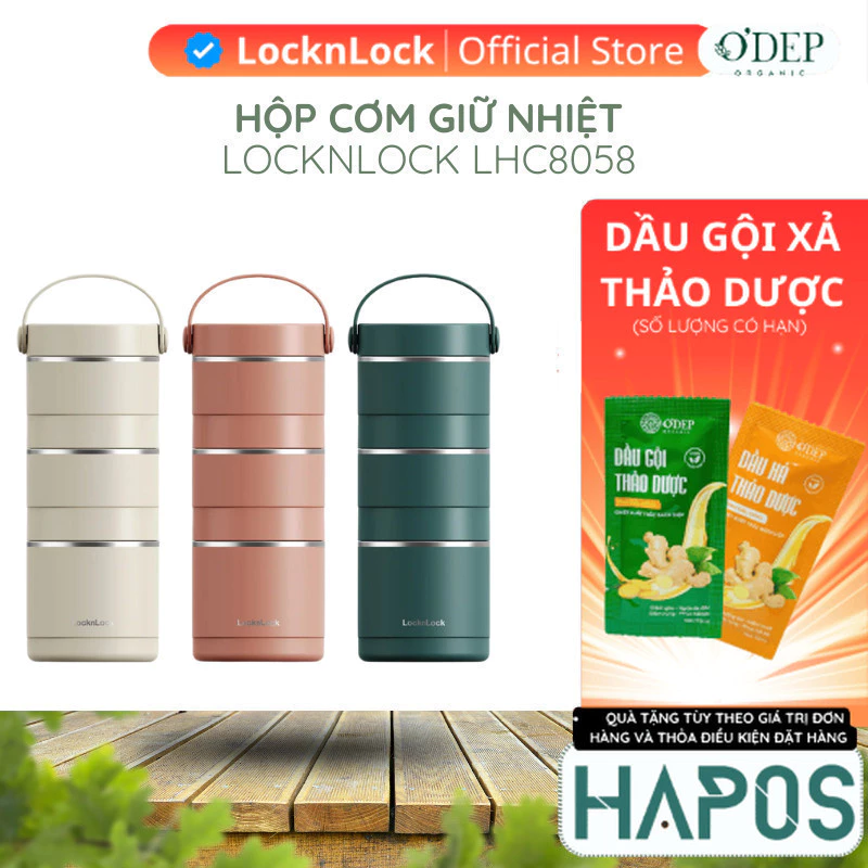 Hộp cơm giữ nhiệt LocknLock Chính hãng có thể xếp chồng LHC8058 - HAPOS OFFICIAL