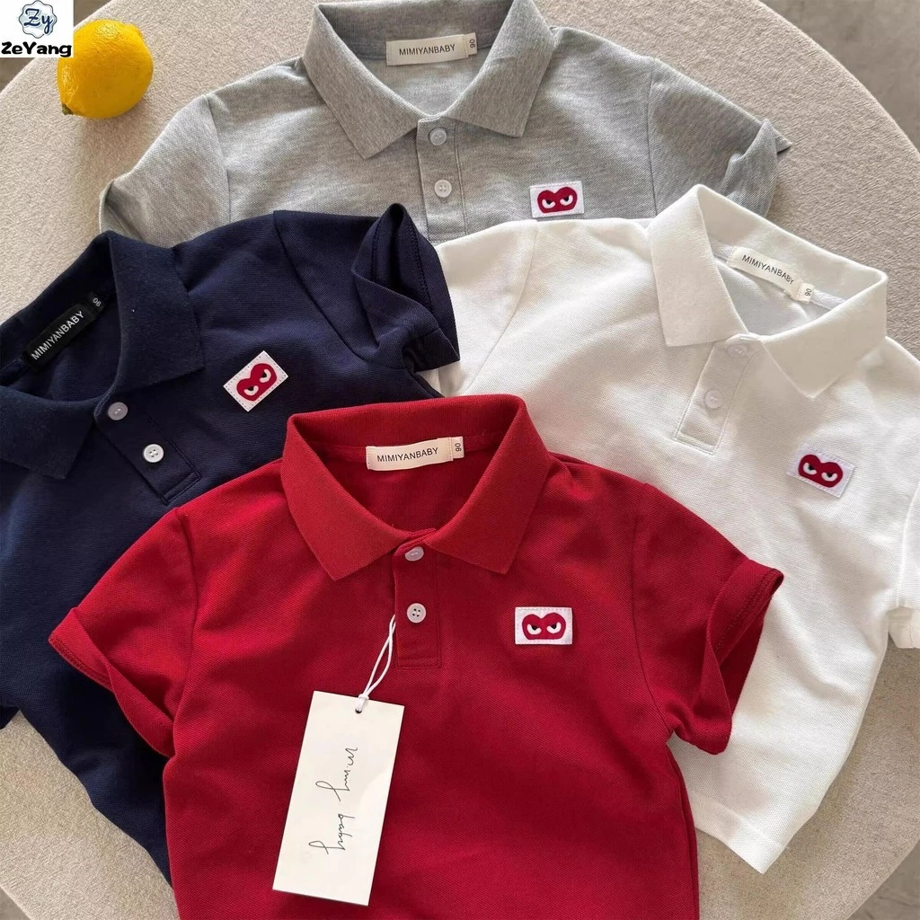 [ZY] 80-150 Hàng có sẵn Áo sơ mi POLO thông thường dành cho trẻ em Tie-Dye Top Baby Áo thun ngắn tay có ve áo dễ thương Áo thun phù hợp thời trang cho trẻ em