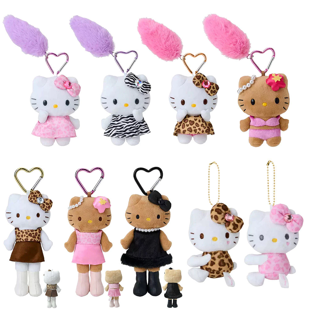 Kawaii Sanrio Chân Dài Hello Kitty Sang Trọng Móc Khóa KT Sang Trọng Mặt Dây Chuyền Hoạt Hình Búp Bê Đồ Chơi Bé Gái Quà Tặng Dễ Thương