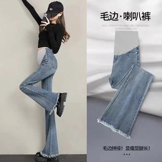 Quần jeans Dài Ống Loe Thời Trang Cho Phụ Nữ Mang Thai