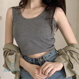 Áo Thun crop top Co Giãn Cổ Tròn Đơn Giản Phong Cách Đường Phố Gợi Cảm Mùa Hè Cho Nữ vn