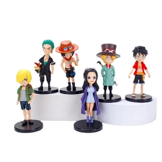 [Rẻ vô địch] Mô Hình Nhân Vật One Piece, Bộ 6 Mô Hình Luffy, Zoro Cao 8cm, Trang Trí Decor, Bộ Sưu Tầm Nhận Vật Anime