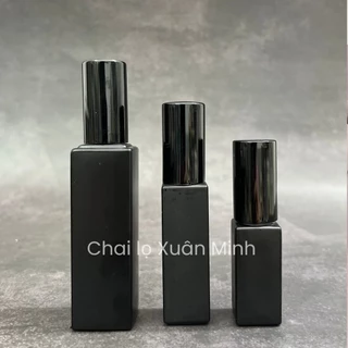 [HCM] Chai chiết nước hoa thủy tinh mạ đen nhám dung tích 5ml, 9ml, 20ml, vòi xịt phun sương.