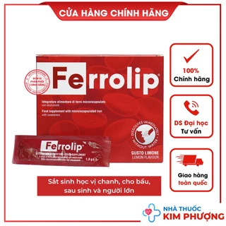 Ferrolip sắt sinh học, Sắt bột liposome Hộp 20 gói vị chanh tan ngay trong miệng- Dược Hunmed