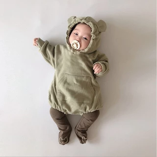 Áo Hoodie Tay Dài In Hình Gấu Dễ Thương Thời Trang Xuân Thu Cho Bé Trai + Gái