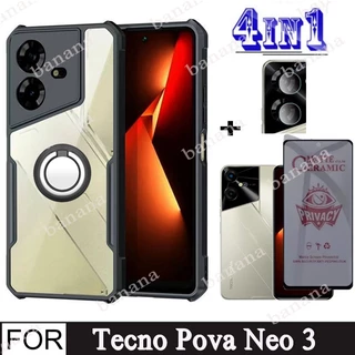 Tecno Ốp Điện Thoại Mềm Mặt Kính Cường Lực 4 Trong 1 Cho tecno pova neo 3 5 4 pro 3 neo 2 spark go 2023 10 7 pro 10c 8c 7t 4 Trong 1