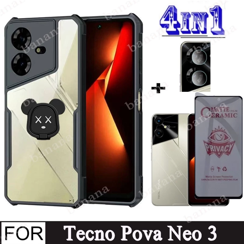 Ốp Điện Thoại 4 Trong 1 Chống Sốc Cho tecno pova neo 3 Nova 5 4 pro 3 neo 2 spark go 2023 10 7 pro 10c 8c Giá Đỡ