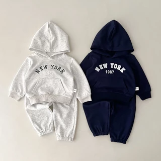 Bộ nỉ thu đông quần dài áo hoodie bé trai bé gái 1987