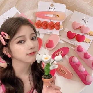 Kẹp Tóc Kim Loại mini Hình Hoa Giọt Nước Màu Kẹo Ngọt Ngào Thời Trang Hàn Quốc Cho Nữ y2k
