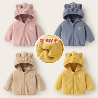 Áo Khoác cotton Có Nón In Hình Gấu Trúc Dễ Thương Thời Trang Thu Đông Cho Bé